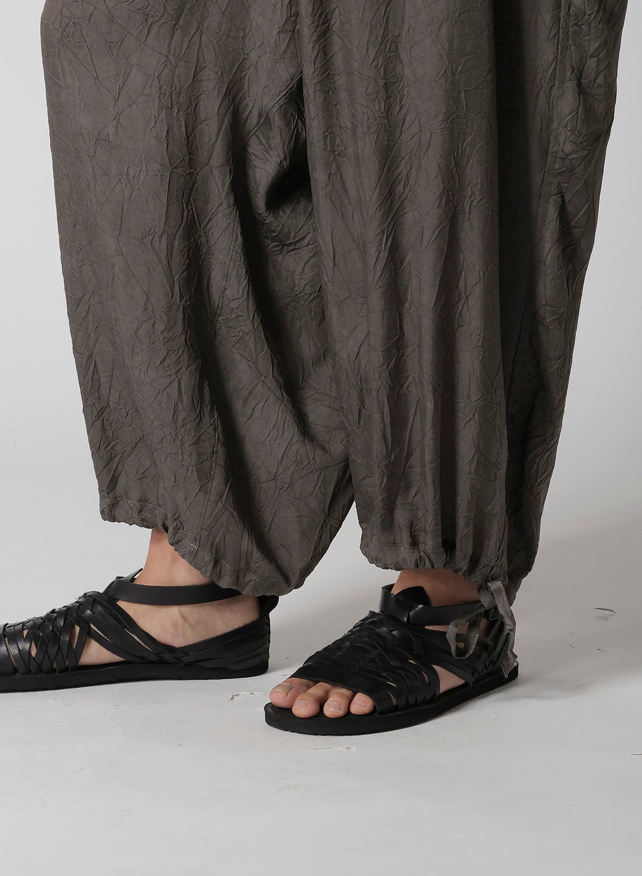 INK DYED WRINKLE CUPRO MESSAGE OVERALLS