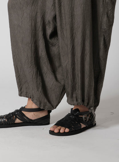 INK DYED WRINKLE CUPRO MESSAGE OVERALLS