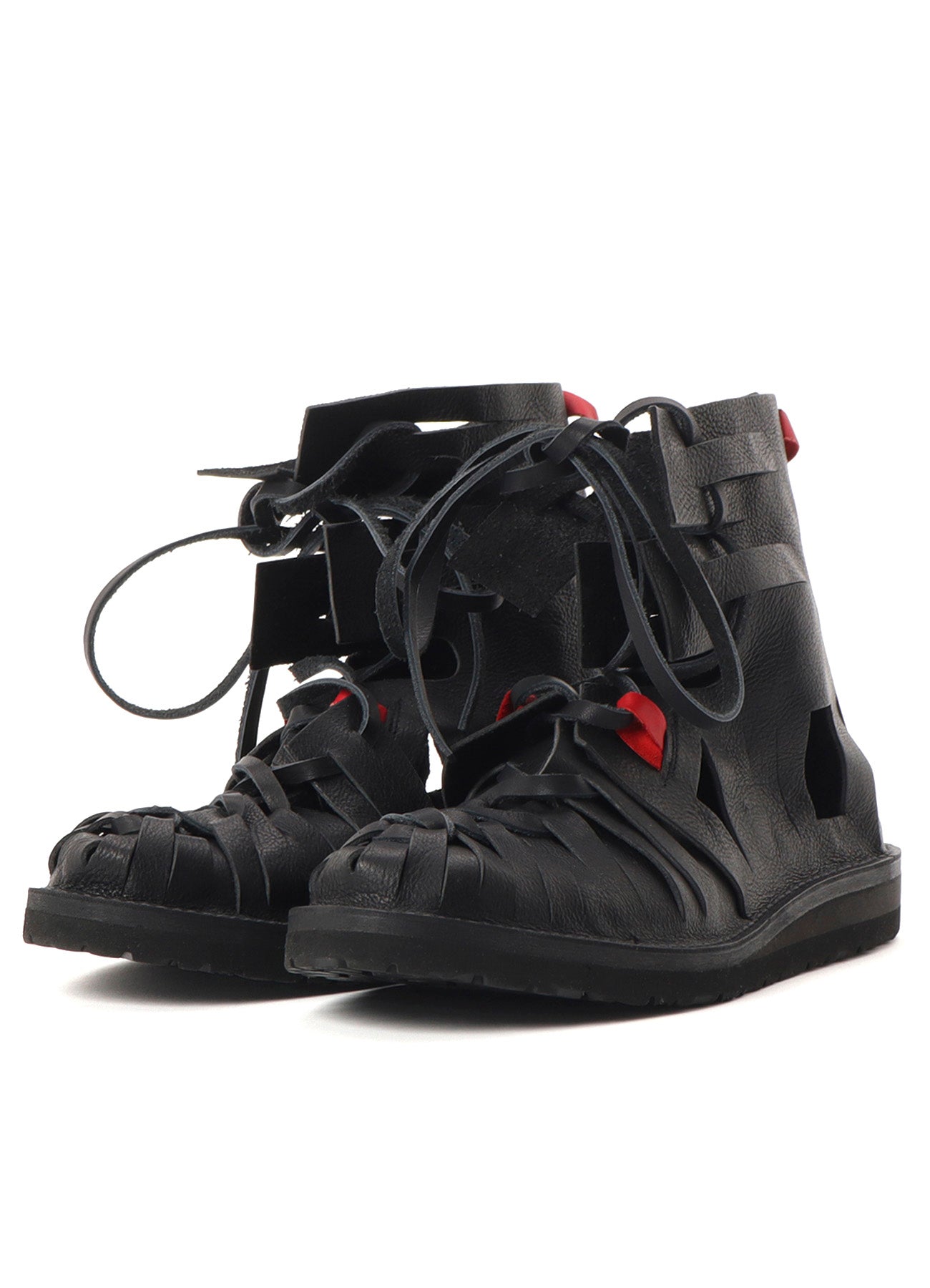 OIL COW LEATHER GLADIATOR BOOTS