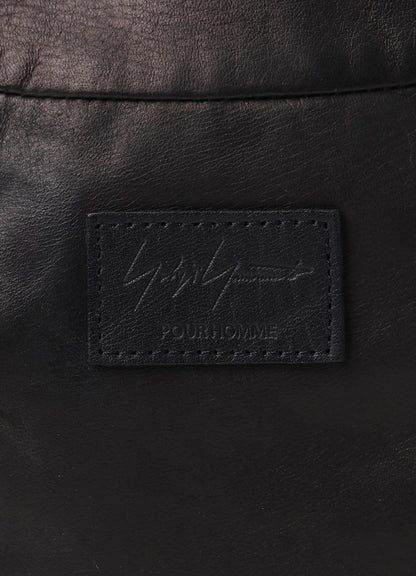 SCRATCH HORSE LEATHER HALF MOON SHOULDER BAG