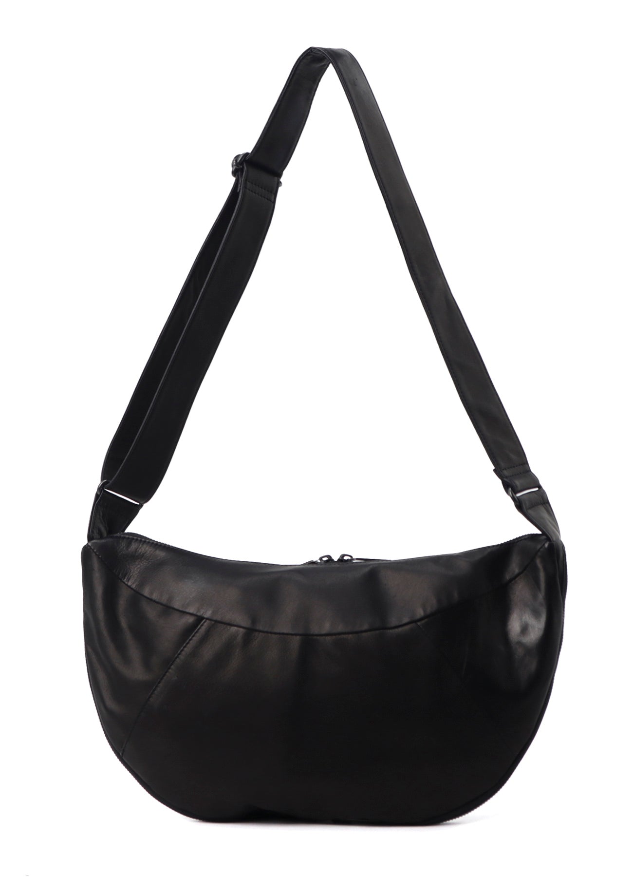 SCRATCH HORSE LEATHER HALF MOON SHOULDER BAG