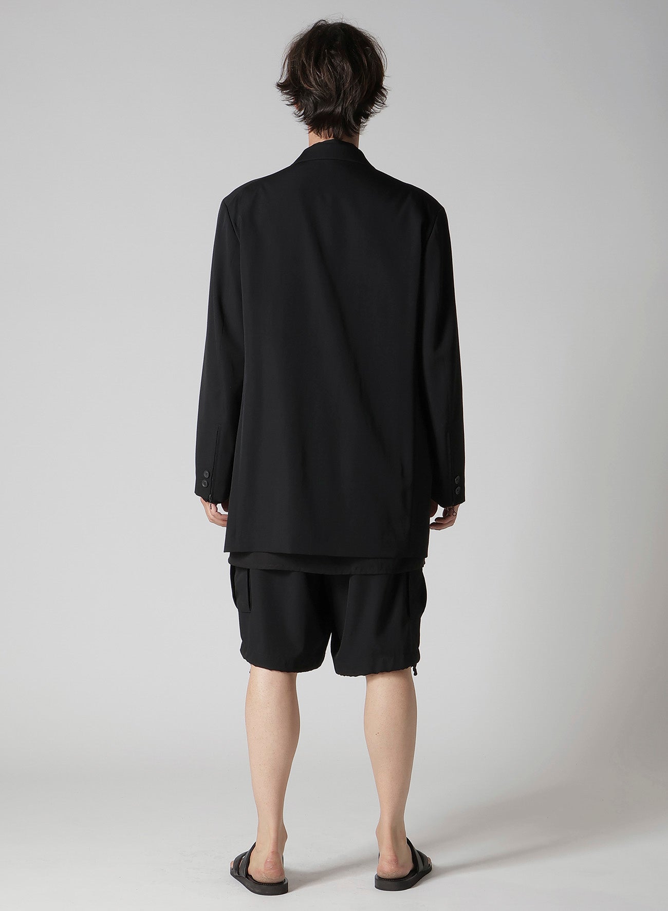 WOOL GABARDINE DOUBLE BUTTON JACKET