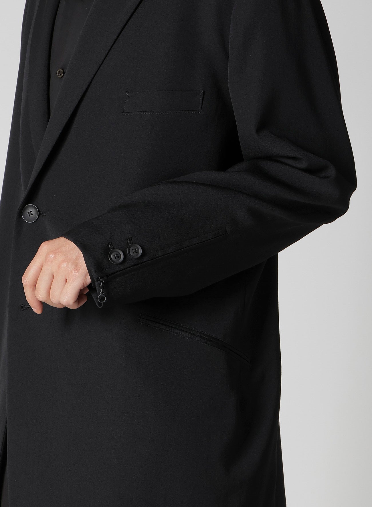 WOOL GABARDINE DOUBLE BUTTON JACKET