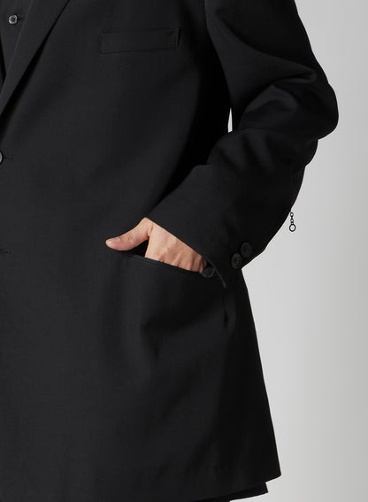 WOOL GABARDINE DOUBLE BUTTON JACKET