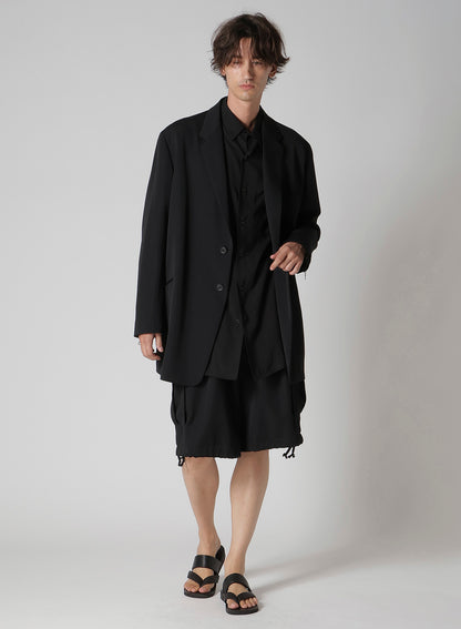 WOOL GABARDINE DOUBLE BUTTON JACKET