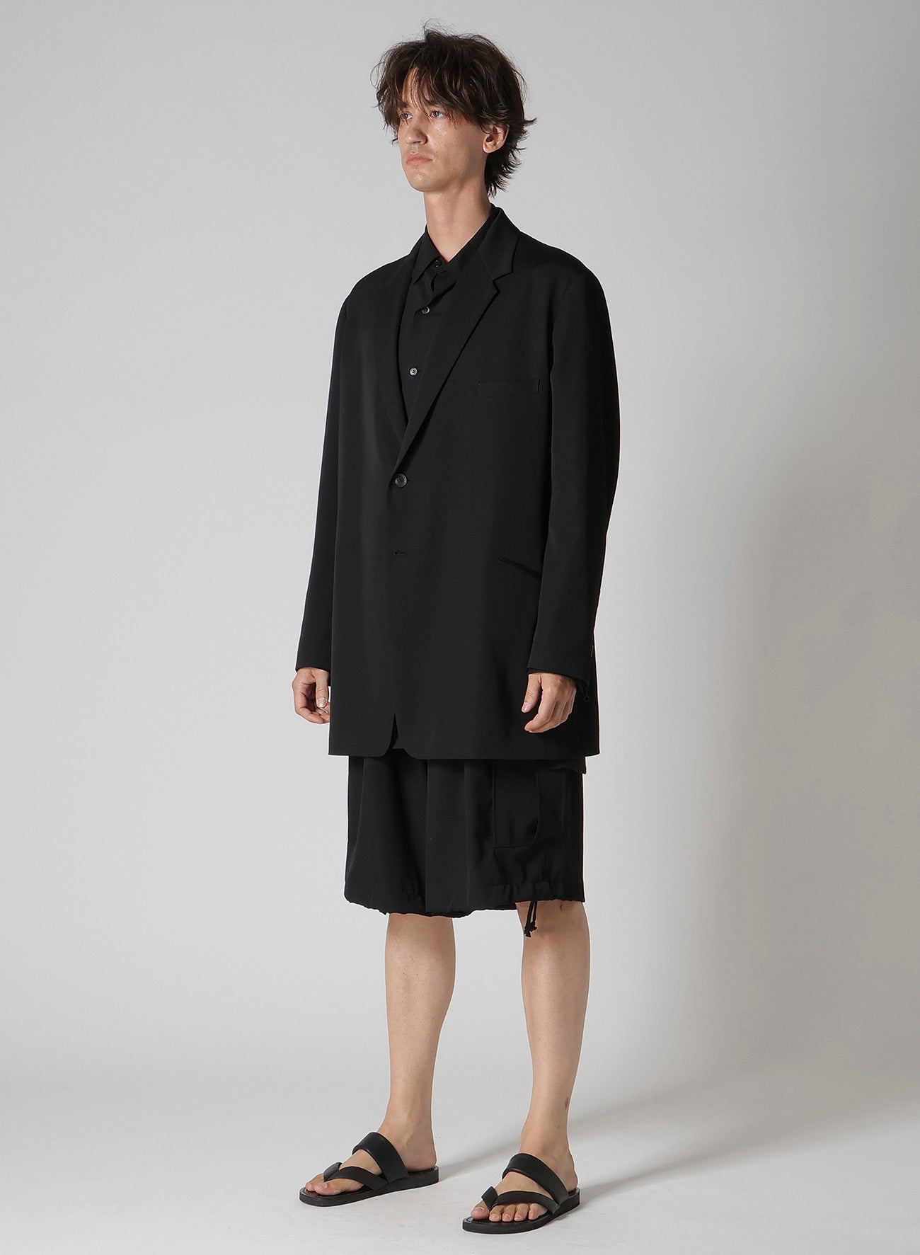 WOOL GABARDINE DOUBLE BUTTON JACKET