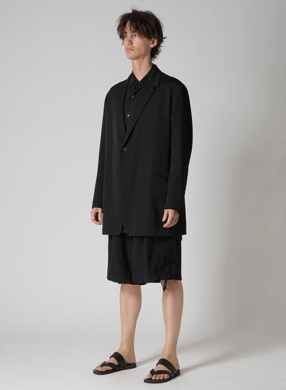 WOOL GABARDINE DOUBLE BUTTON JACKET