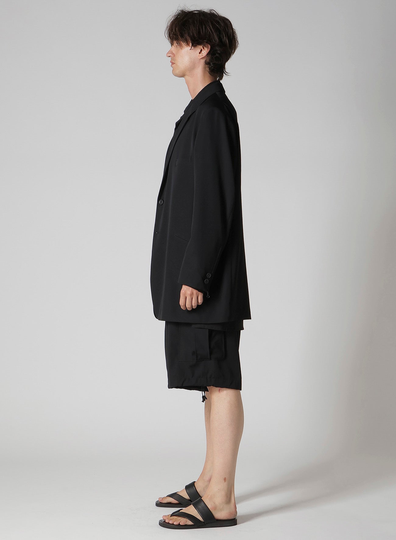 WOOL GABARDINE DOUBLE BUTTON JACKET