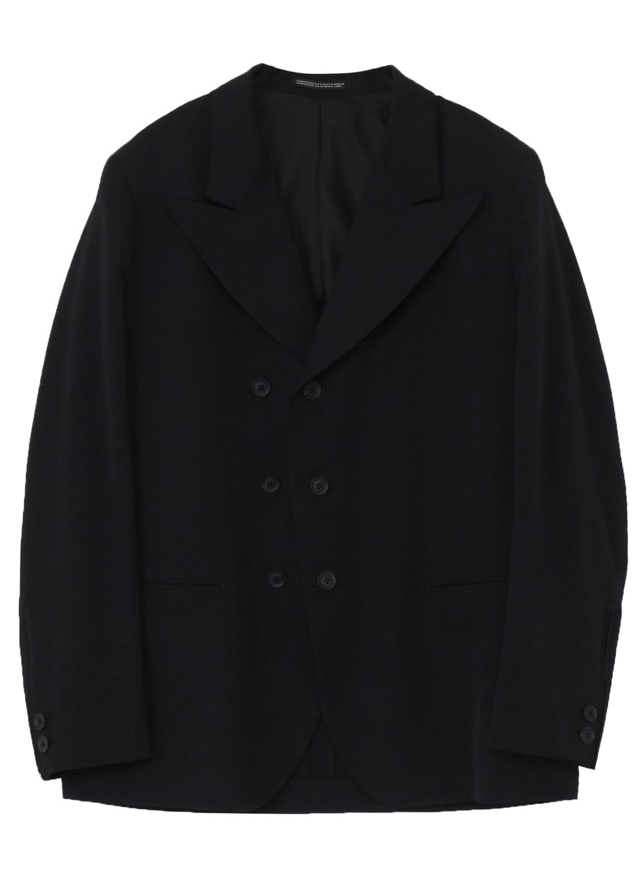 WOOL GABARDINE PEAKED LAPEL JACKET