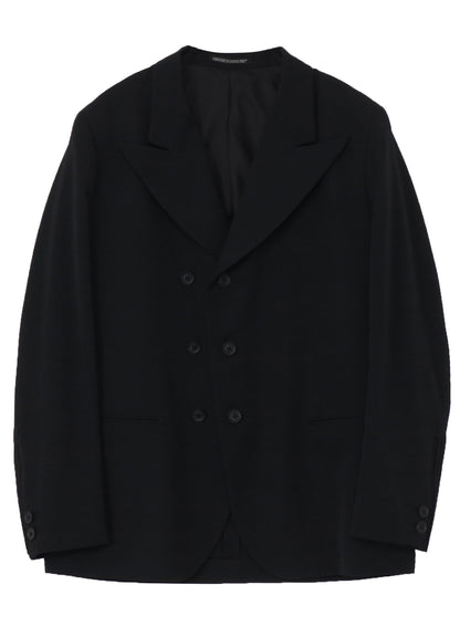 WOOL GABARDINE PEAKED LAPEL JACKET