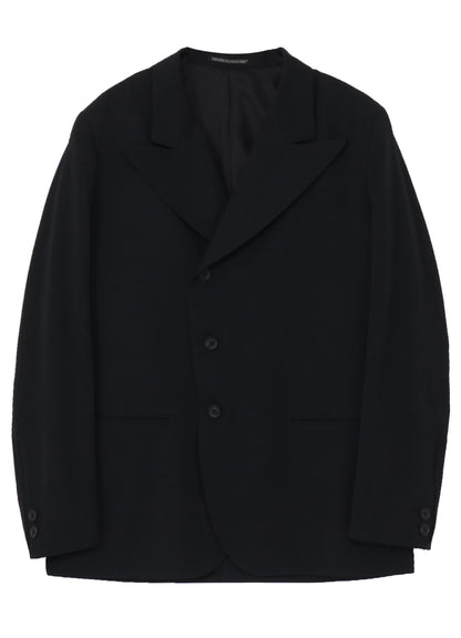 WOOL GABARDINE PEAKED LAPEL JACKET