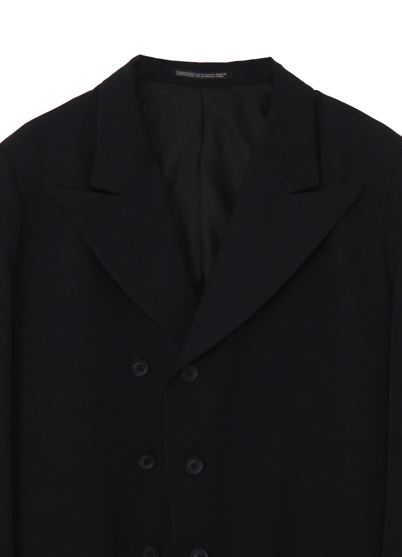 WOOL GABARDINE PEAKED LAPEL JACKET