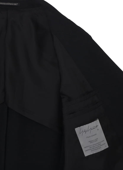 WOOL GABARDINE PEAKED LAPEL JACKET