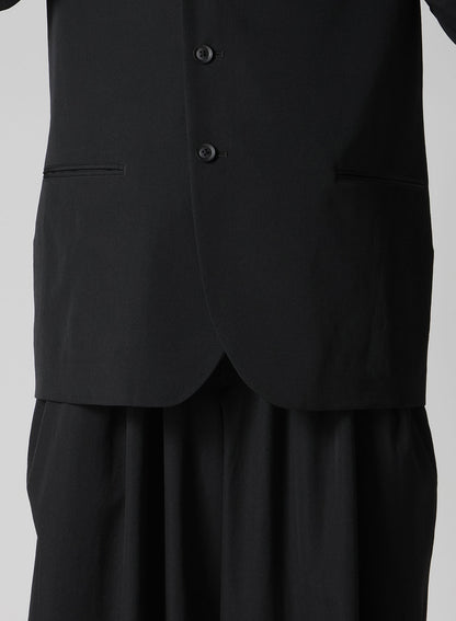 WOOL GABARDINE PEAKED LAPEL JACKET