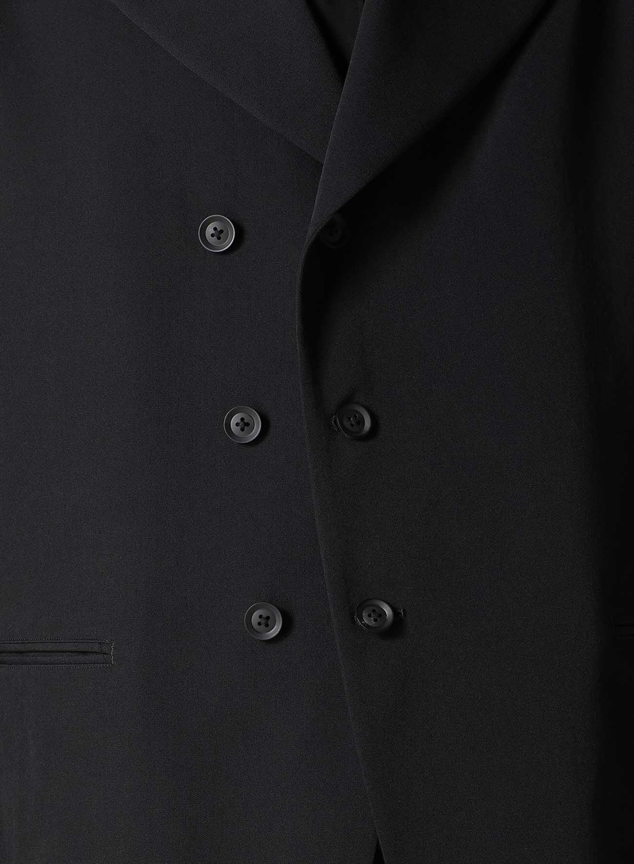 WOOL GABARDINE PEAKED LAPEL JACKET