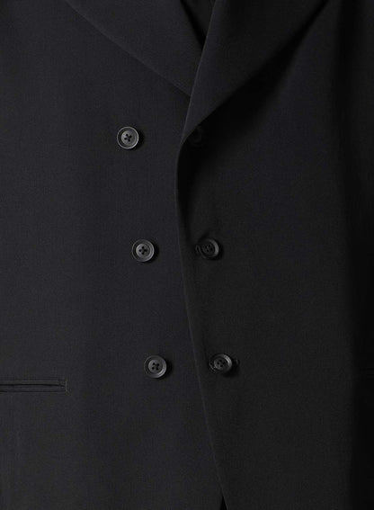 WOOL GABARDINE PEAKED LAPEL JACKET