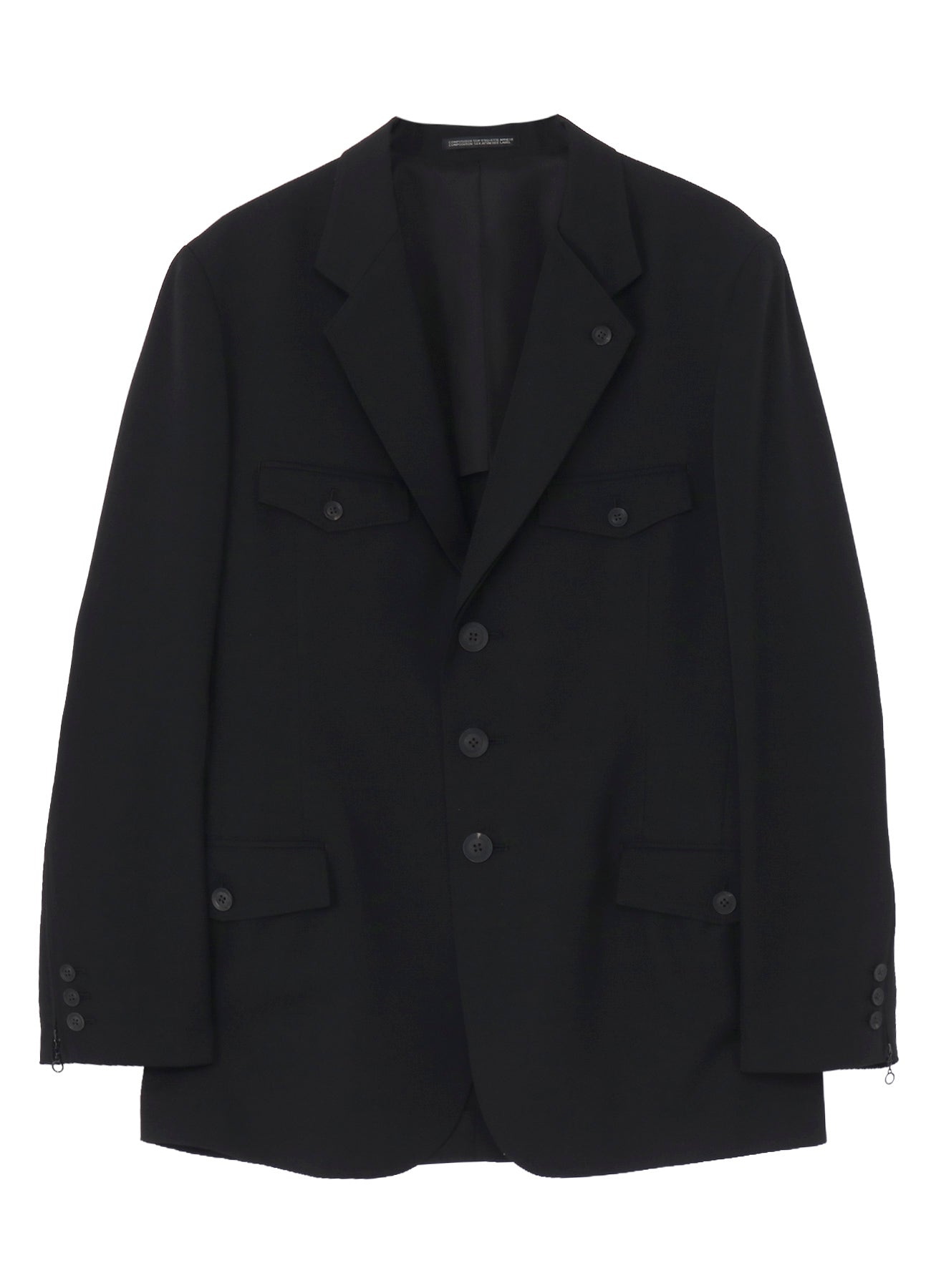 WOOL GABARDINE DOUBLE LEFT LAPEL DOUBLE JACKET