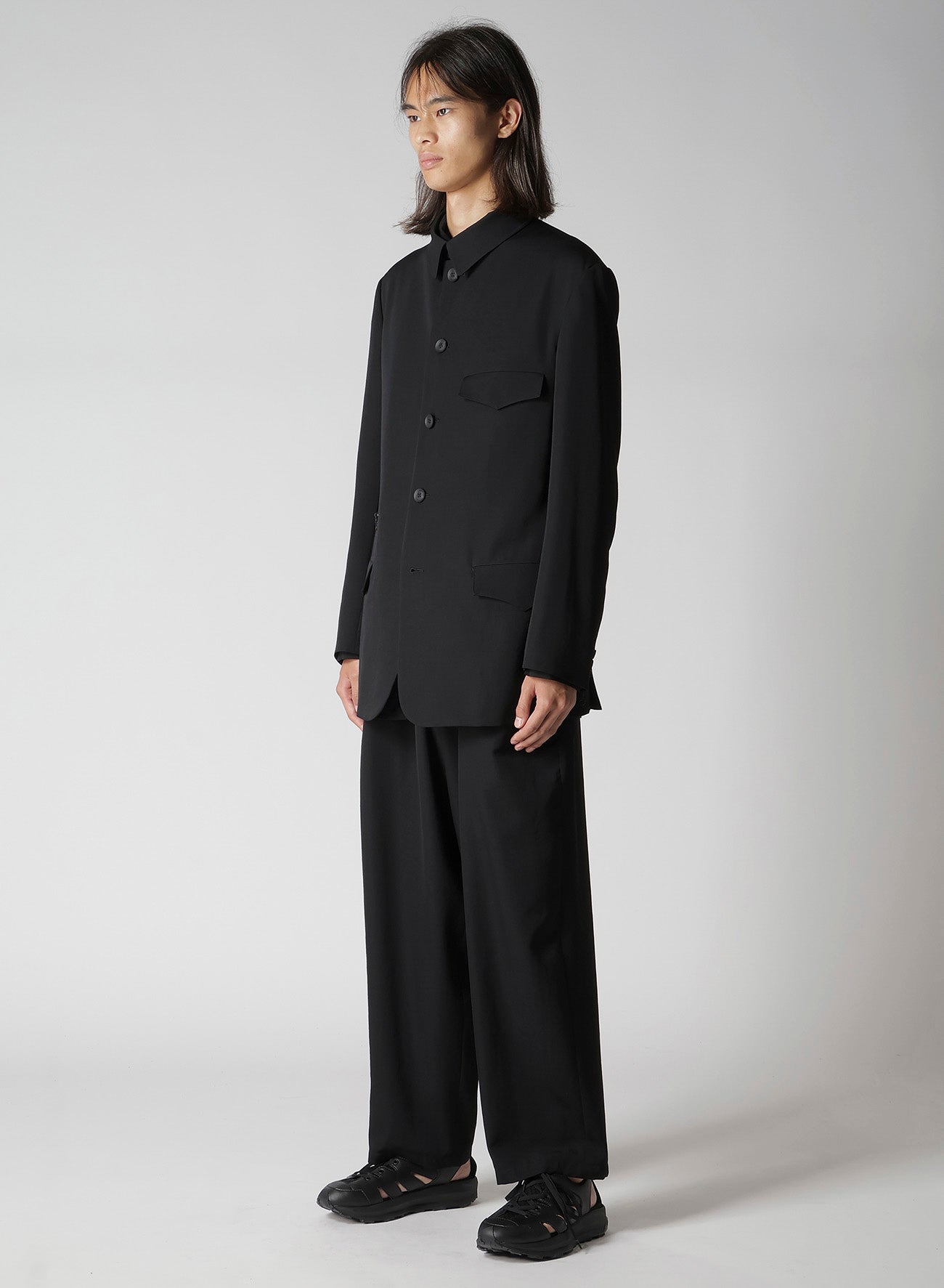 WOOL GABARDINE ARMY JACKET