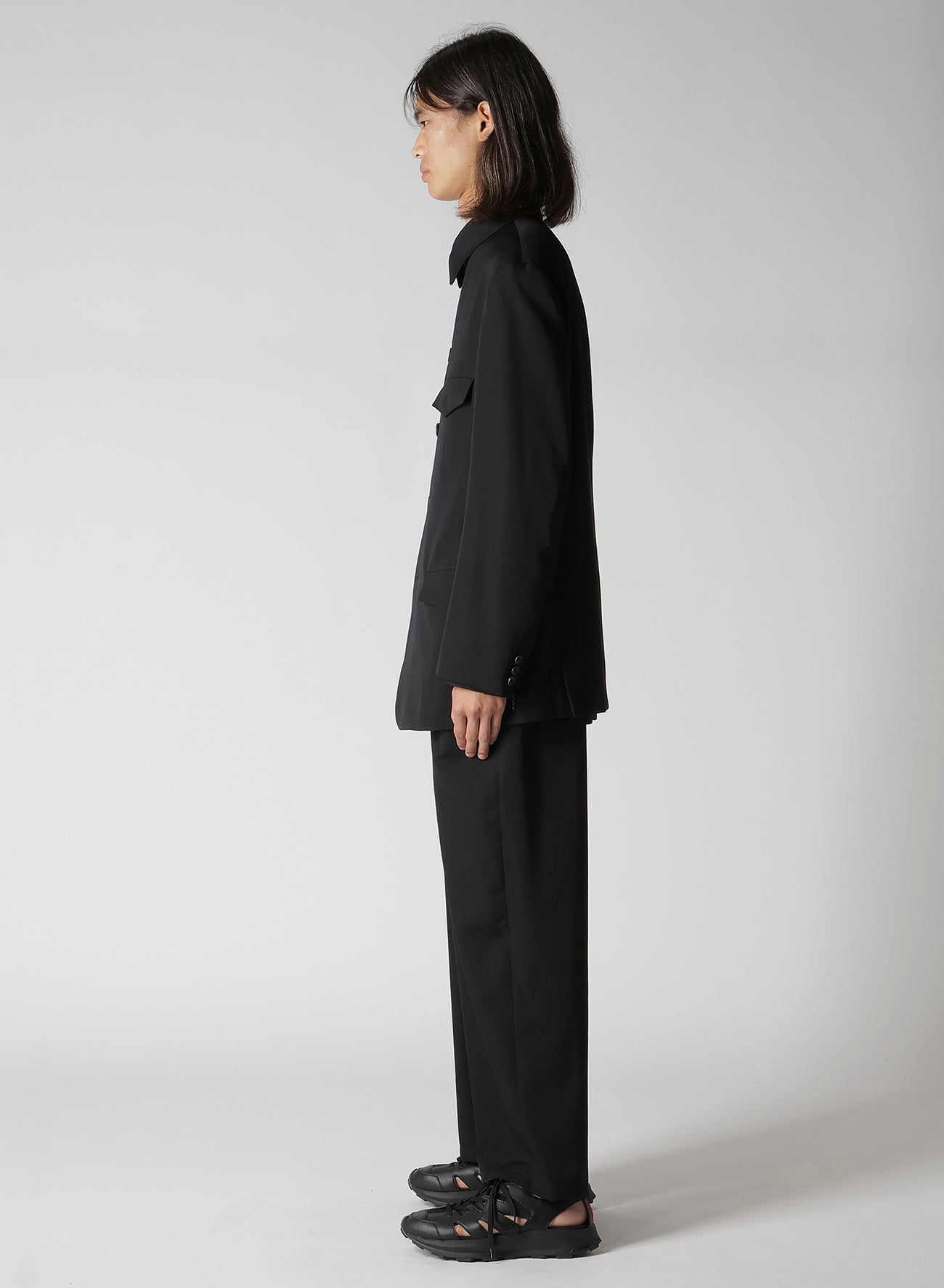 WOOL GABARDINE ARMY JACKET