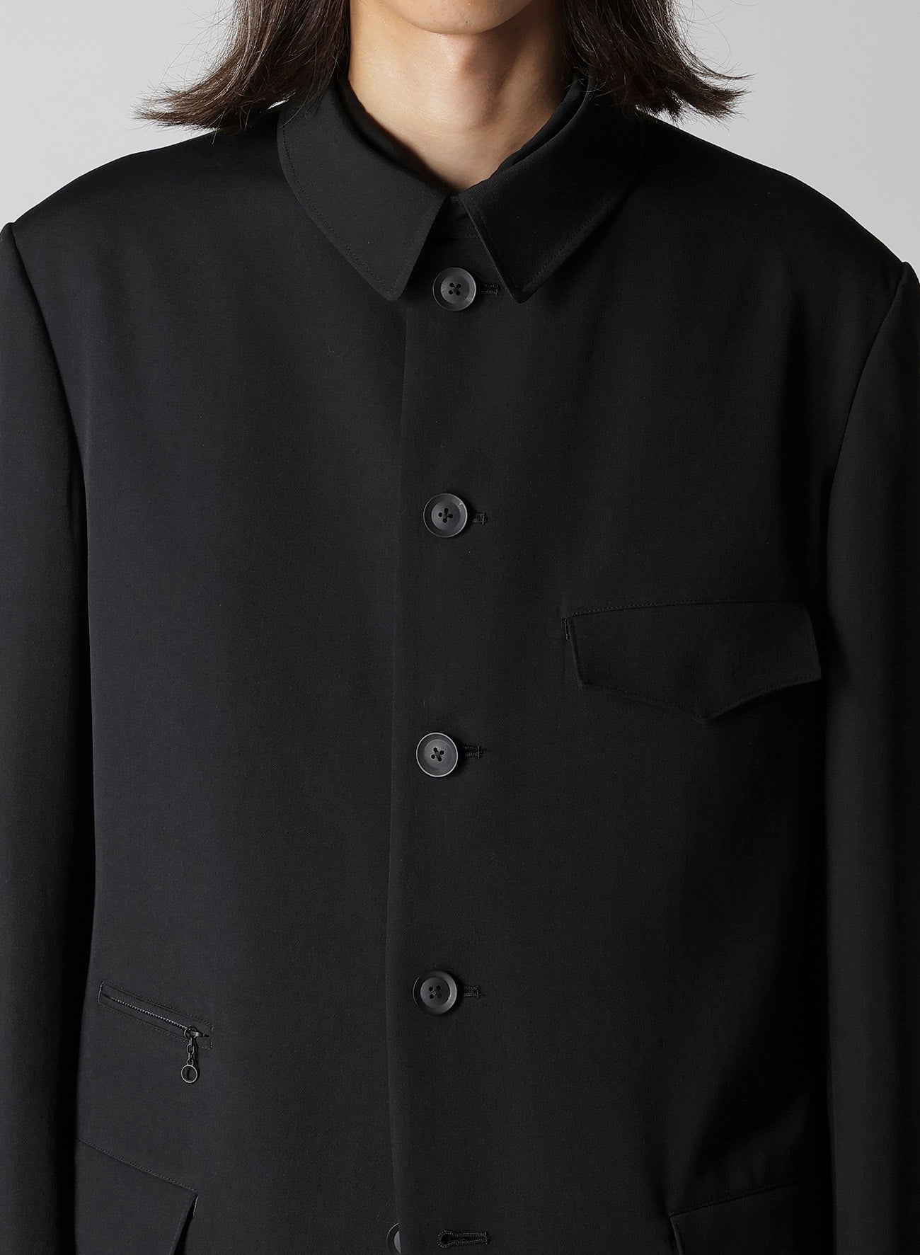 WOOL GABARDINE ARMY JACKET