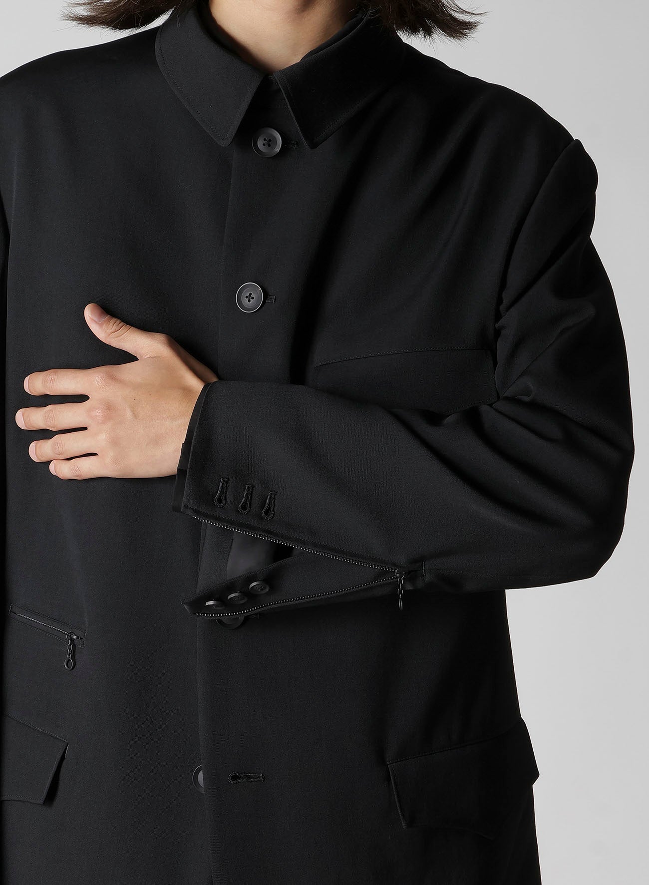 WOOL GABARDINE ARMY JACKET