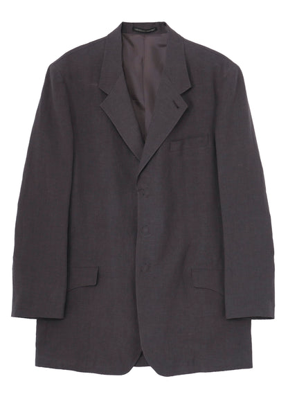 LINEN CLOTH FRONT EDGE 3SNAP BOTTON JACKET