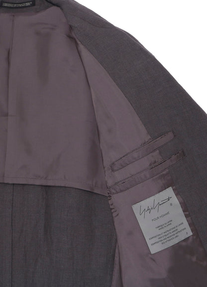 LINEN CLOTH FRONT EDGE 3SNAP BOTTON JACKET
