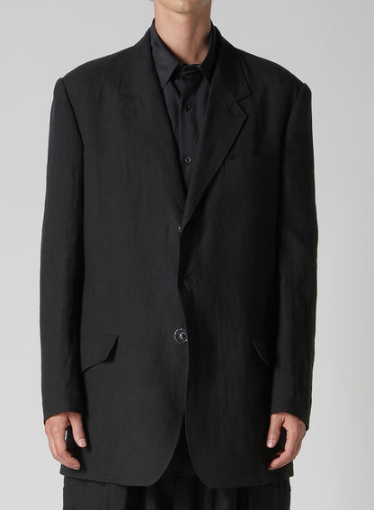 LINEN CLOTH FRONT EDGE 3SNAP BOTTON JACKET