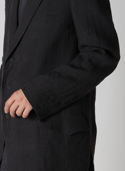 LINEN CLOTH FRONT EDGE 3SNAP BOTTON JACKET