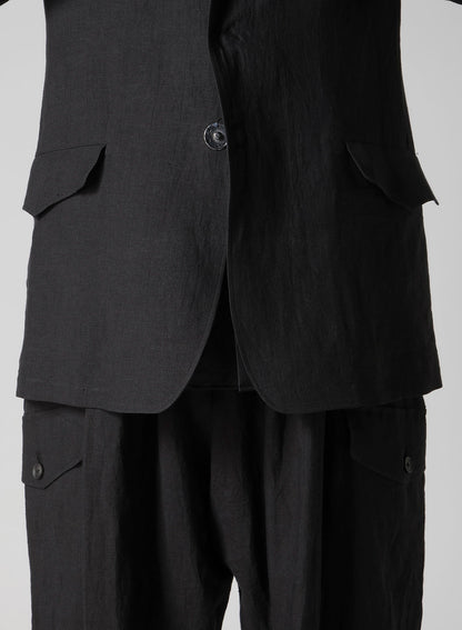 LINEN CLOTH FRONT EDGE 3SNAP BOTTON JACKET
