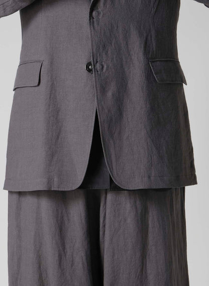 LINEN CLOTH FRONT EDGE 2SNAP BOTTON JACKET