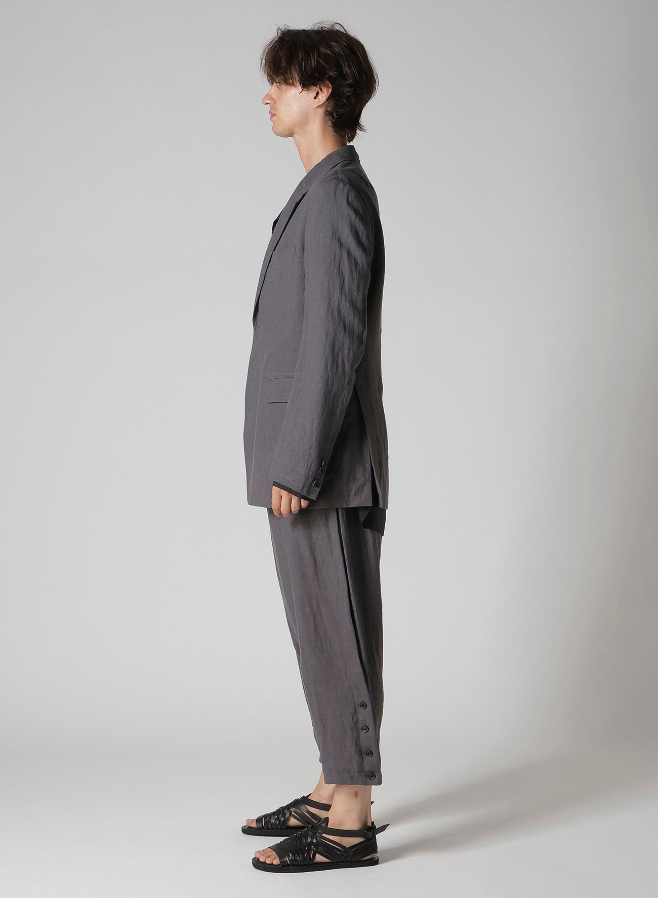 LINEN CLOTH FRONT EDGE 2SNAP BOTTON JACKET