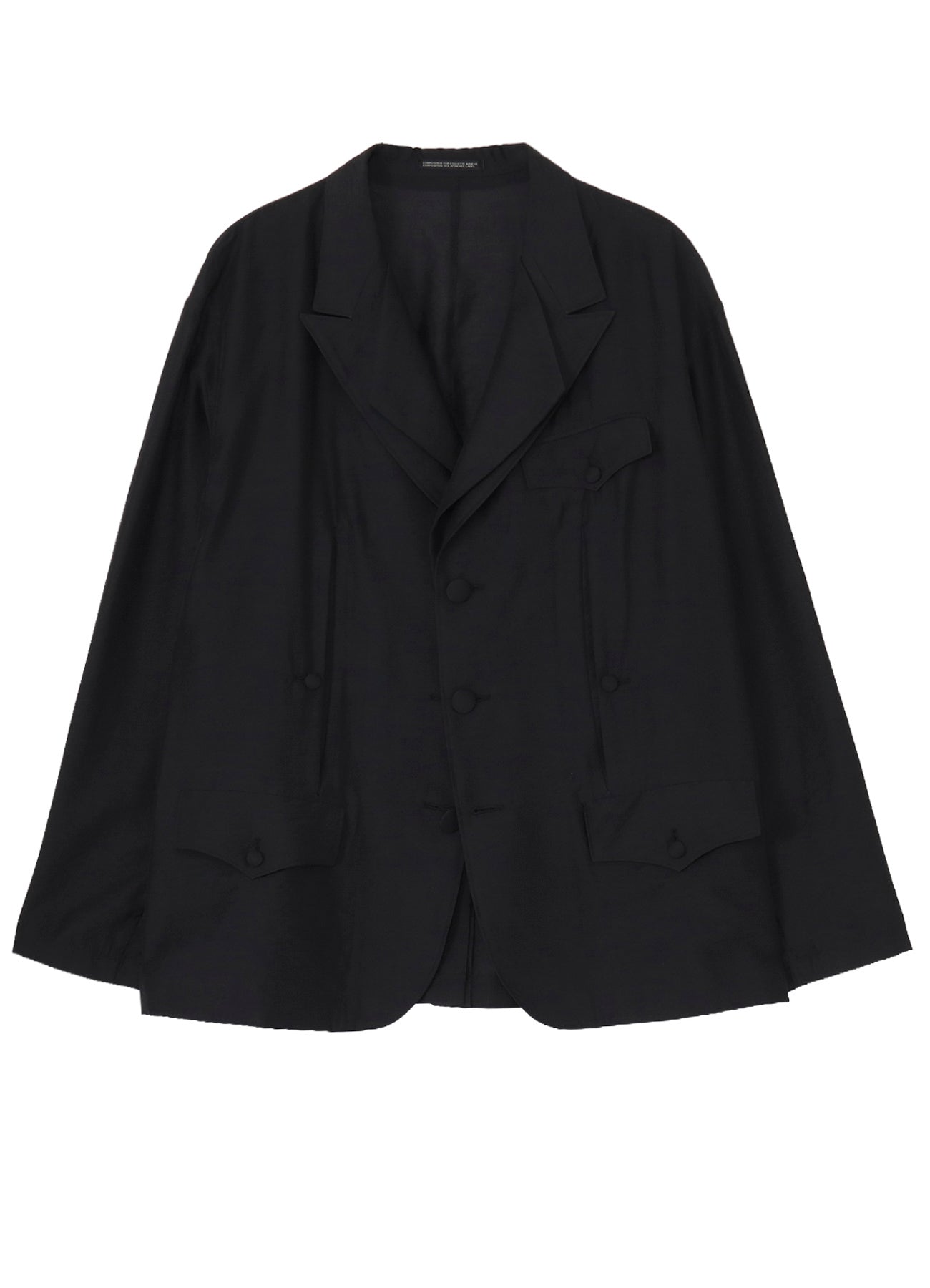 <PIECE UNIQUE>RY/ NY/ CU LAWN FRONT AND BACK OPENED LAPEL JACKET