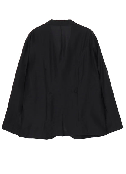 <PIECE UNIQUE>RY/ NY/ CU LAWN FRONT AND BACK OPENED LAPEL JACKET