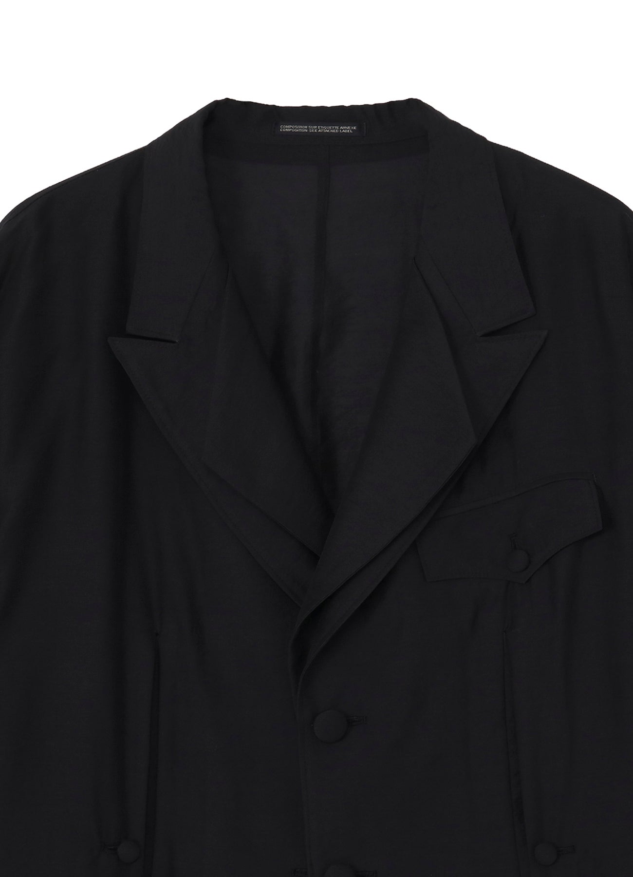 <PIECE UNIQUE>RY/ NY/ CU LAWN FRONT AND BACK OPENED LAPEL JACKET