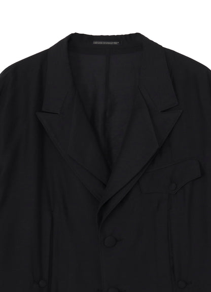 <PIECE UNIQUE>RY/ NY/ CU LAWN FRONT AND BACK OPENED LAPEL JACKET