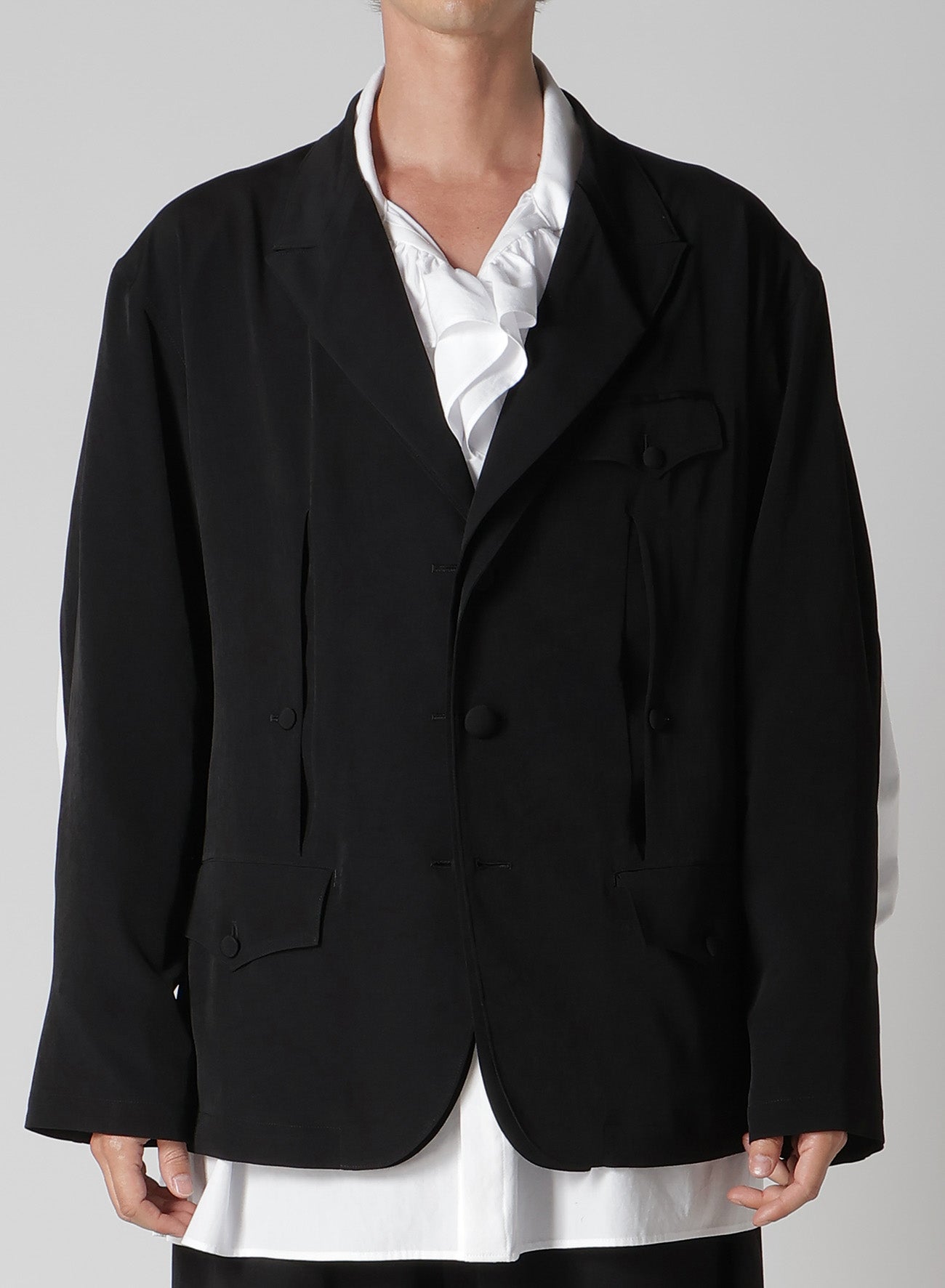 TA TUXEDO FRONT AND BACK OPENED LAPEL JACKET – THE SHOP YOHJI YAMAMOTO
