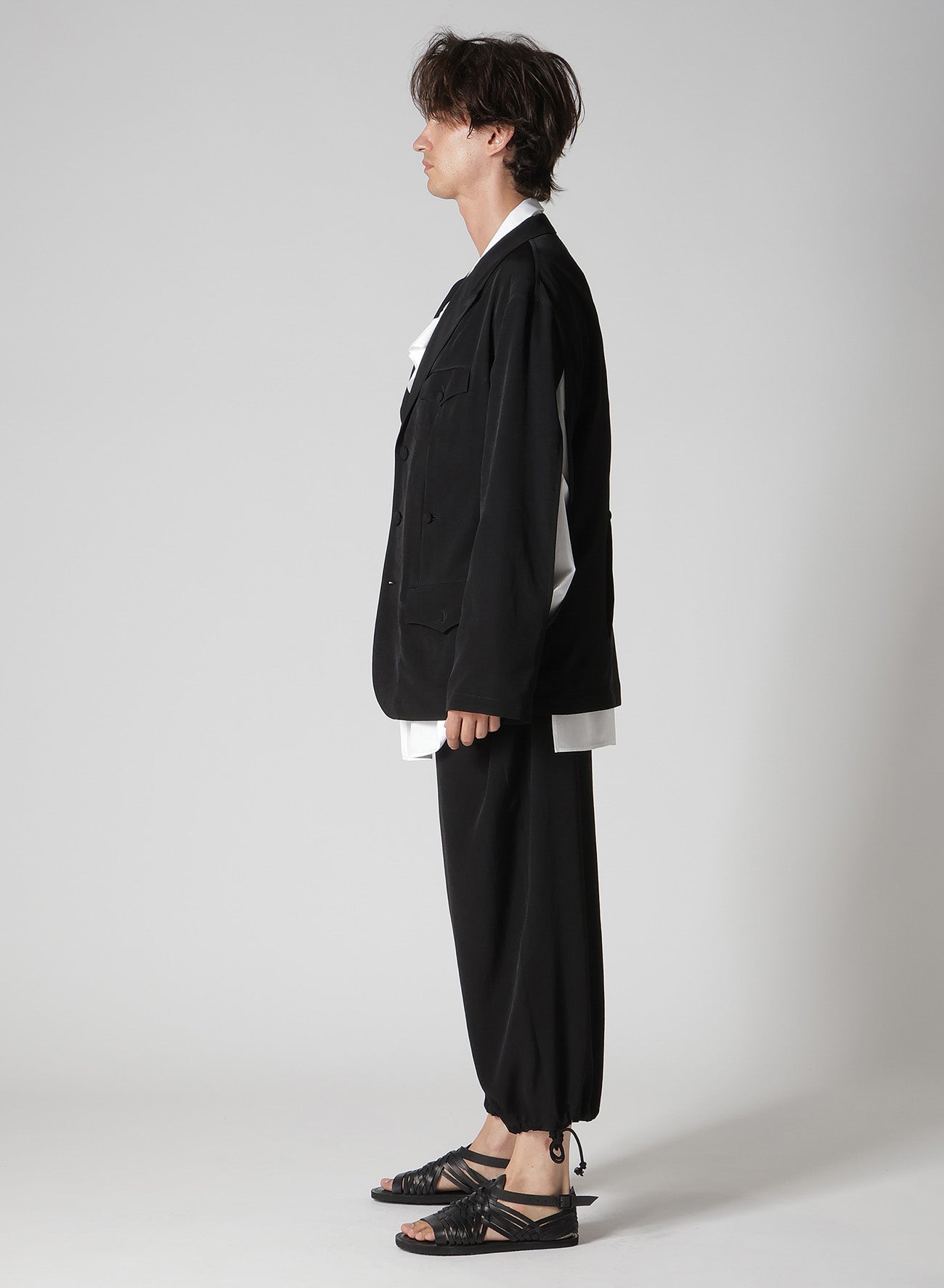 TA TUXEDO FRONT AND BACK OPENED LAPEL JACKET