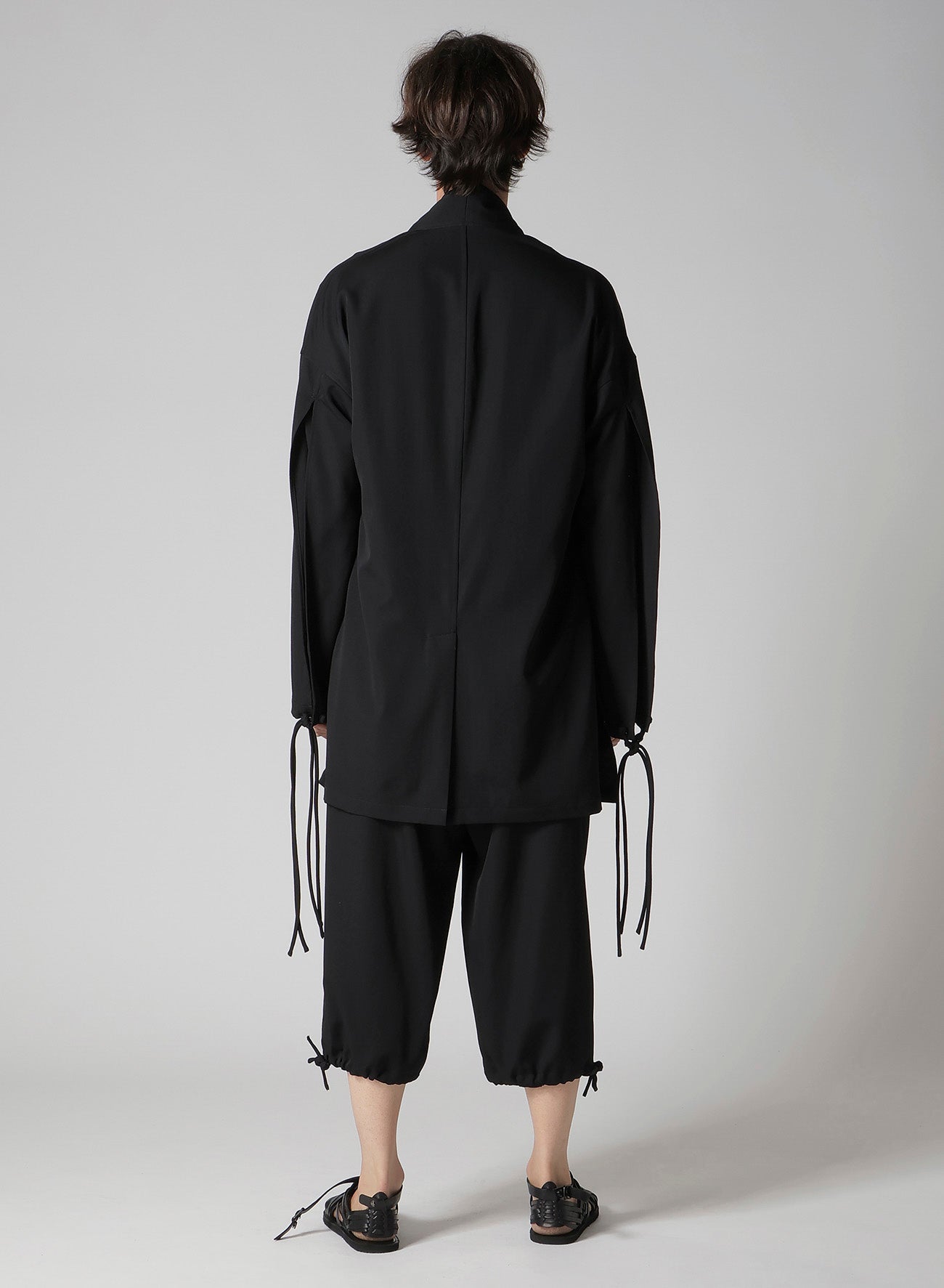 WOOL GABARDINE CHINA BUTTUN SCARF JACKET