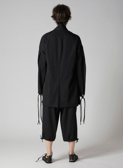 WOOL GABARDINE CHINA BUTTUN SCARF JACKET