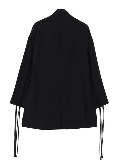 WOOL GABARDINE CHINA BUTTUN SCARF JACKET