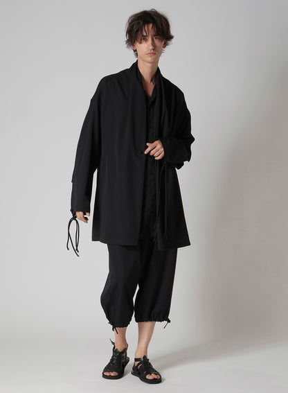 WOOL GABARDINE CHINA BUTTUN SCARF JACKET