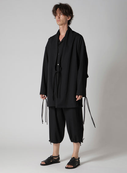 WOOL GABARDINE CHINA BUTTUN SCARF JACKET