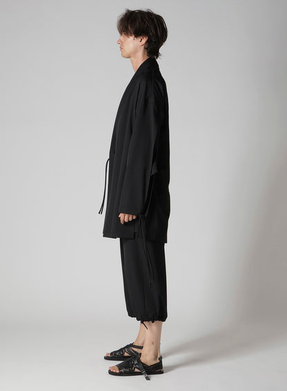 WOOL GABARDINE CHINA BUTTUN SCARF JACKET