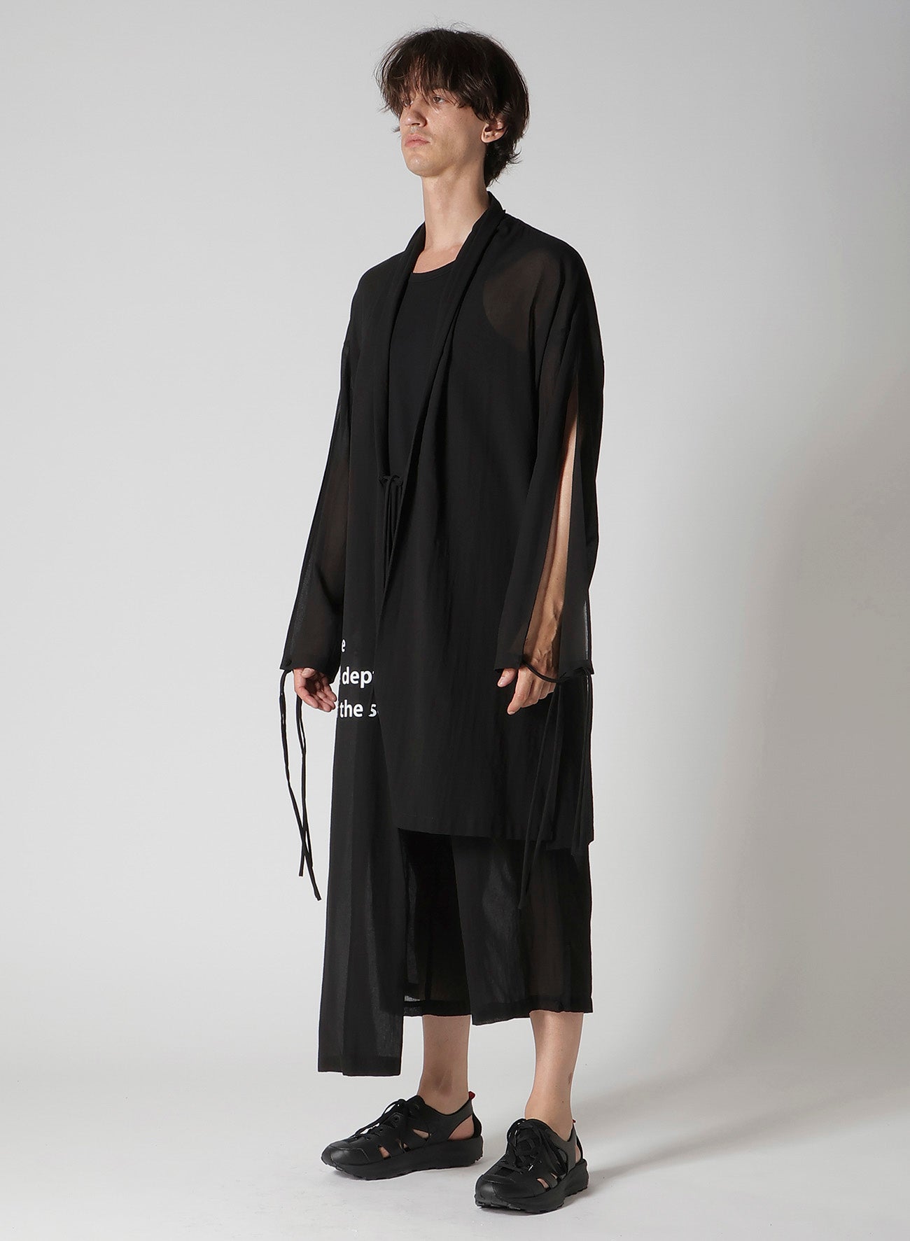 COTTON CIFFON MESSAGE PRINTED SCARF JACKET