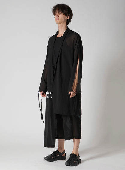 COTTON CIFFON MESSAGE PRINTED SCARF JACKET