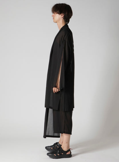 COTTON CIFFON MESSAGE PRINTED SCARF JACKET