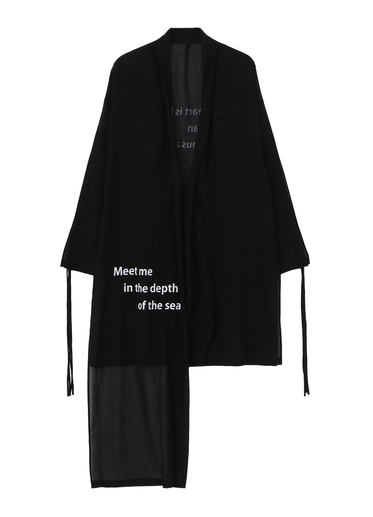 COTTON CIFFON MESSAGE PRINTED SCARF JACKET