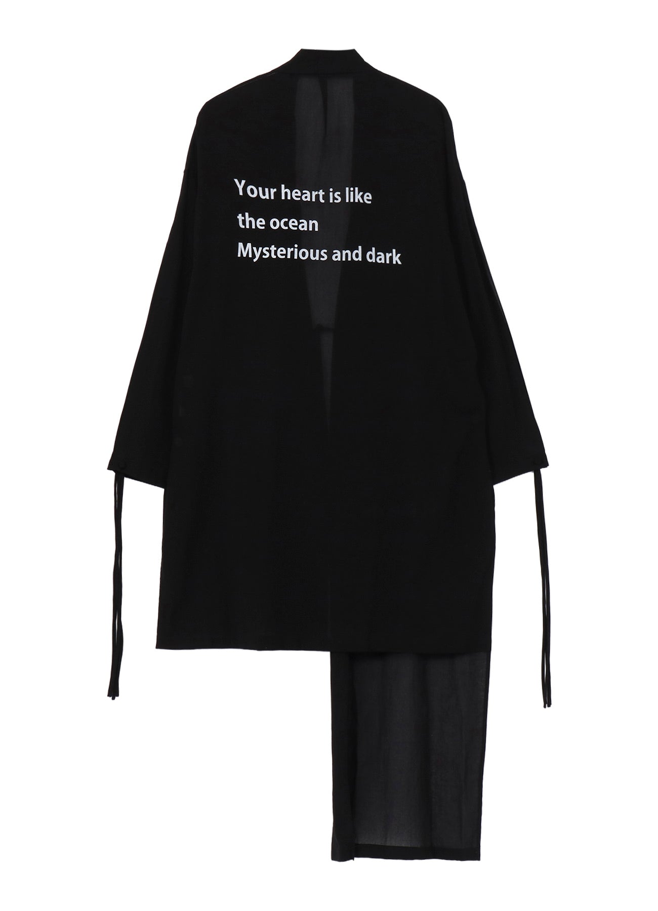 COTTON CIFFON MESSAGE PRINTED SCARF JACKET