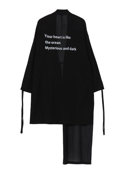 COTTON CIFFON MESSAGE PRINTED SCARF JACKET